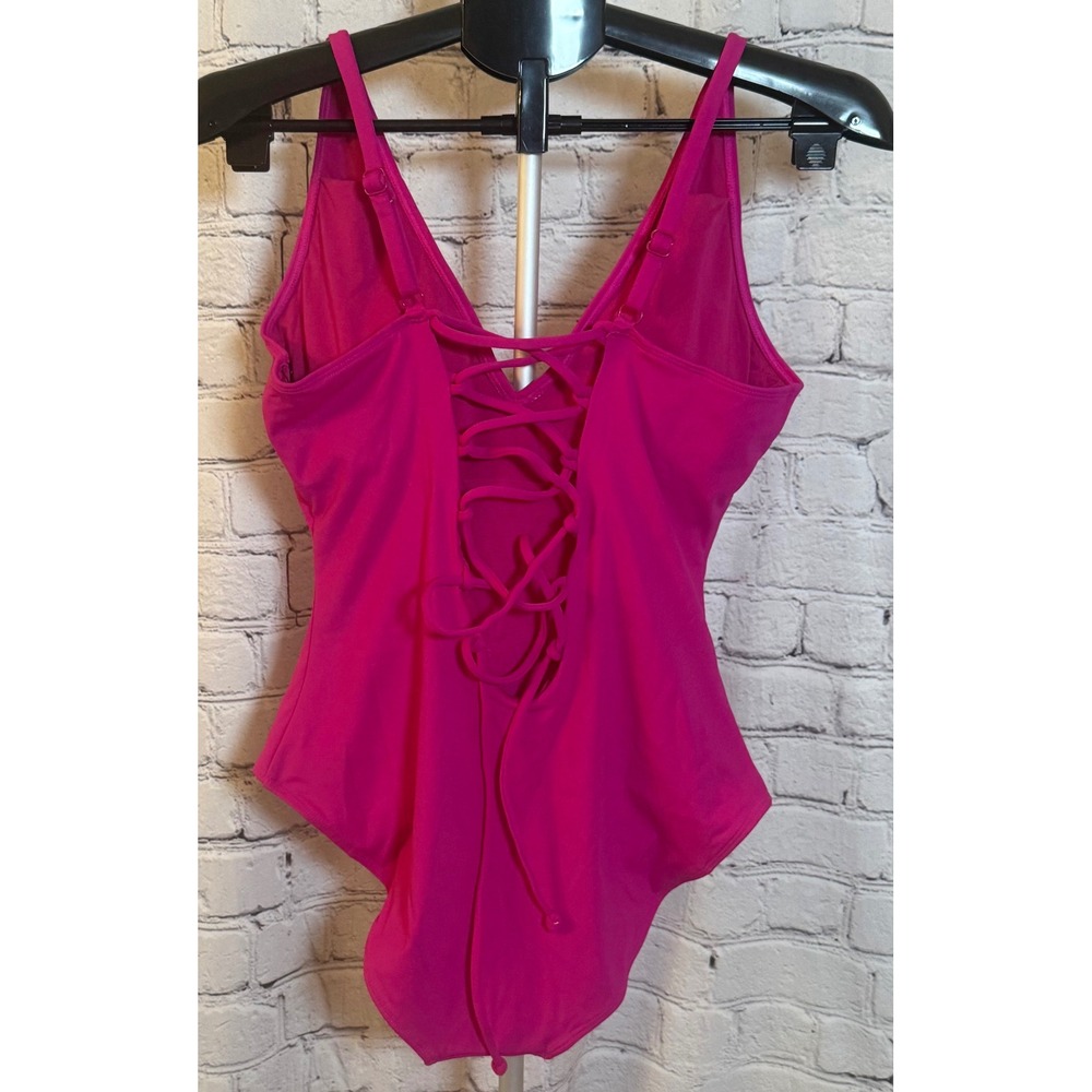 NWT TA3 Plungey Sculpting One Piece Swimsuit Pink XL Short - Picture 2 of 6